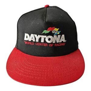Vtg 1994 Official Daytona Speedwear Snapback Ball Cap USA Union Made Nascar